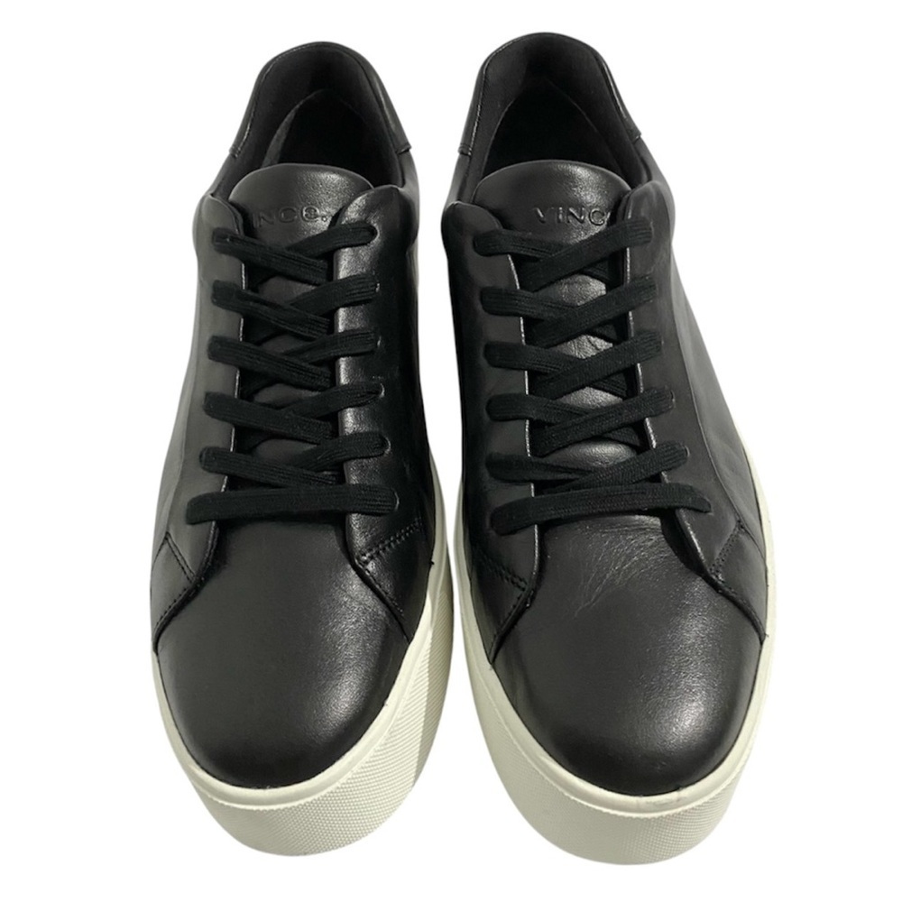 Vince Benfield Platform Leather Sneakers Black 8.5 - Picture 4 of 12